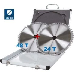 KIT DE 2 LAMES TCT SCHEPPACH Ø315mm POUR LES SCIE CIRCULAIRE BOIS ALUMINIUM