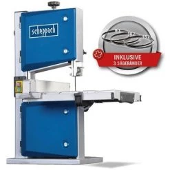 SCIE A RUBAN AVEC GUIDE D'ANGLE ET 3 SCIES A BANDE 350W 200 MM SCHEPPACH HBS30
