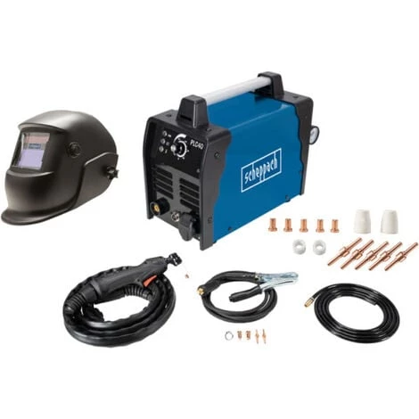 Pack SCHEPPACH Découpeur Plasma - 230V - PLC40 - Casque Soudure Auto-obscurcissant - Ensemble D'accessoires 3 Pack SCHEPPACH Découpeur Plasma - 230V - PLC40 - Casque Soudure Auto-obscurcissant - Ensemble D'accessoires