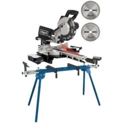 Pack SCHEPPACH Scie à Onglet Radiale - 2000W - 2 Lames - 216 Mm - HM216 - Black Edition - Support UMF2000