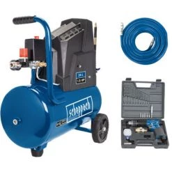 Pack SCHEPPACH Compresseur - 24L - 1100W - HC30ox - Tuyau - 15m - Perceuse Pneumatique