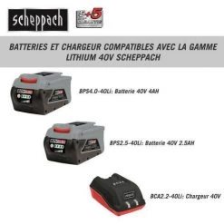 SCHEPPACH Souffleur électrique 40V - 2 Vitesses - BAB150-40Li -Promos SCHEPPACH Boutique 50847748 4