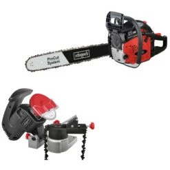Pack SCHEPPACH Affuteuse De Chaîne - 220 W - KS1200 - Tronçonneuse Thermique ProCut - 51 Cm - 2000 W - CSP5300