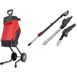 Pack SCHEPPACH Broyeur électrique - 2400 W - 2 Sac Collecteurs - GS55 - Taille-haies 2 En 1 - 41 Cm - 710 W - TPX710
