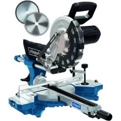 SCHEPPACH Scie à Onglet Composée Coulissante HM254 - 2000W | 255mm | Laser, LED Et Table Rotative | 2 Lames De Scie - Edition 2022