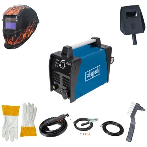 Pack SCHEPPACH Découpeur Plasma - PLC40 - Casque Soudure - AWH500FL - Gants De Protection 3 Pack SCHEPPACH Découpeur Plasma - PLC40 - Casque Soudure - AWH500FL - Gants De Protection