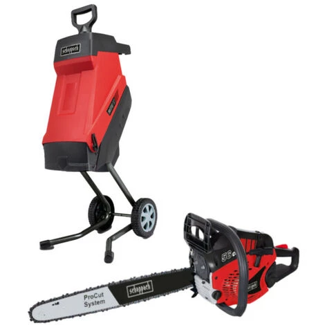 Pack SCHEPPACH Broyeur électrique - 2400 W - 2 Sac Collecteurs - GS55 - Tronçonneuse Thermique ProCut - 51 Cm - 2300 W - CSH56 3 Pack SCHEPPACH Broyeur électrique - 2400 W - 2 Sac Collecteurs - GS55 - Tronçonneuse Thermique ProCut - 51 Cm - 2300 W - CSH56